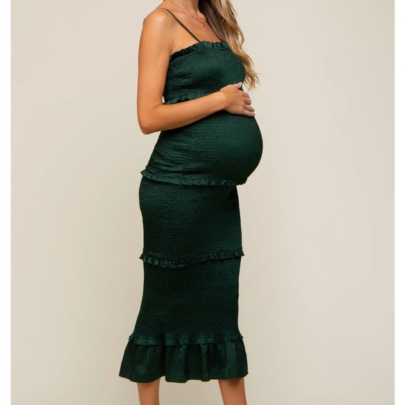 Pinkblush Dark Green Maternity Dress - Picture 1 of 2